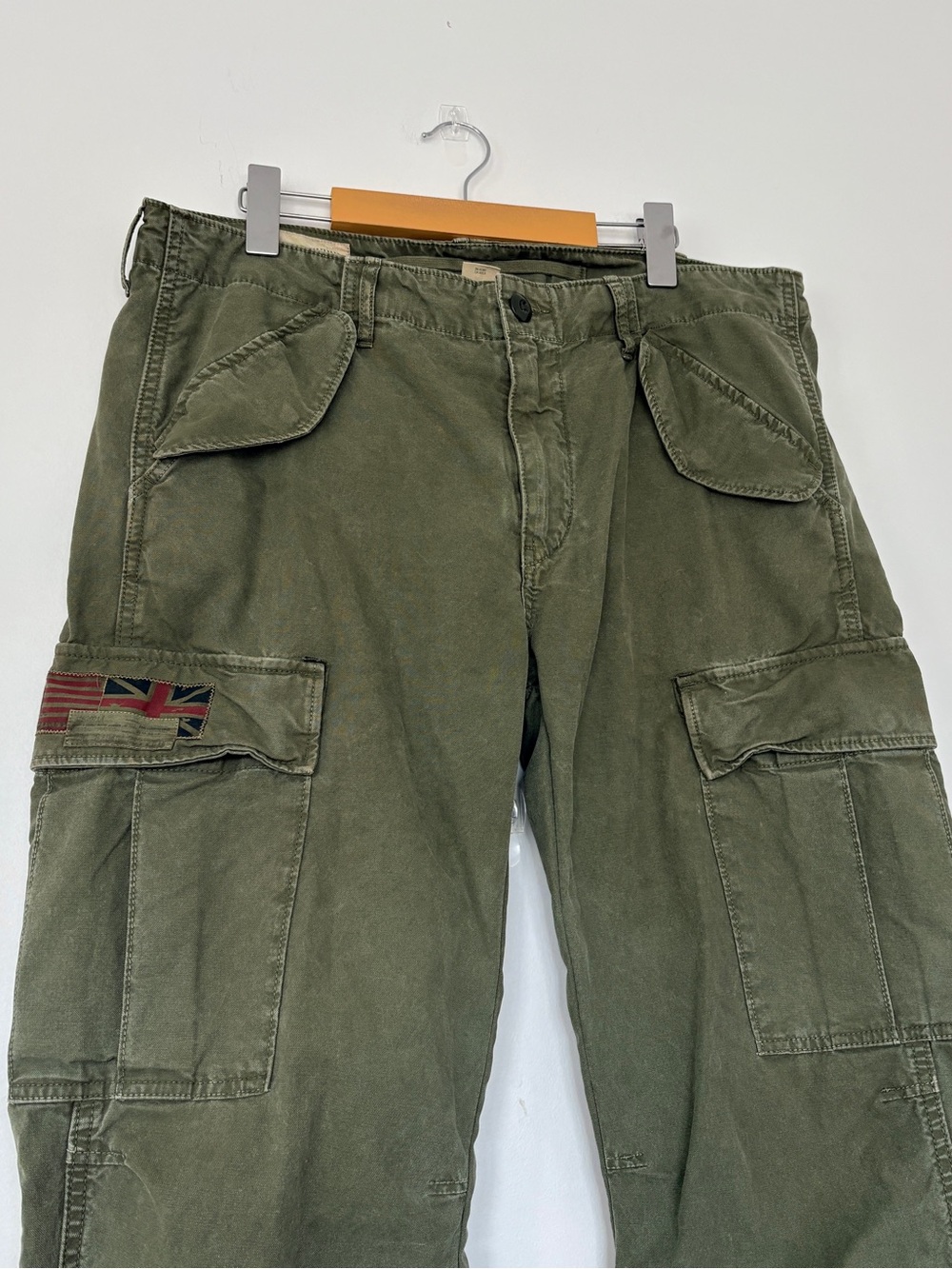 Ralph Lauren Denim and Supply Khaki Cargo Pants - Flag Patch